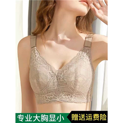 懋溯古今薄款大胸显小文胸缩胸全罩杯无钢圈聚拢收副乳防下垂大码