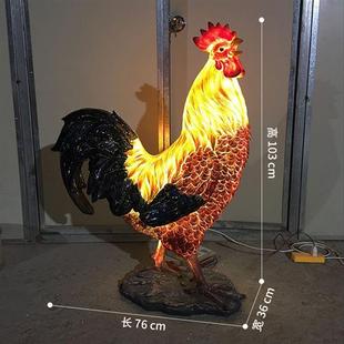 饰品玻璃钢雕塑发光动物火烈鸟摆件彩灯 树脂工艺品户外园林景观装