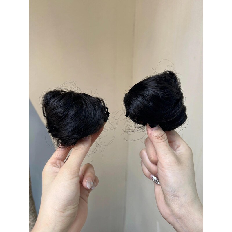 猫耳假发抓夹丸子头无痕隐形甜美可爱古风花苞头蓬松懒人神器发圈