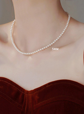 强光正圆气质轻奢珍珠项链