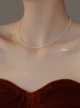 uvk饰品极细2mm珍珠项链