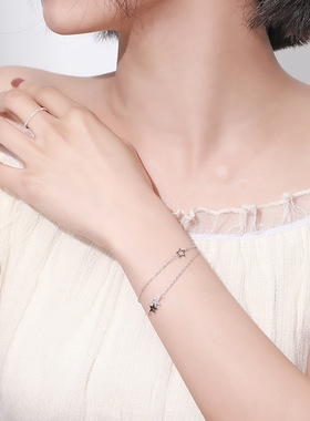 星星S925纯银手链女小众设计