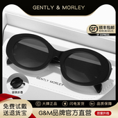 GM折叠猫眼黑框墨镜女2025新款 高级感防晒防紫外线太阳眼镜显脸小