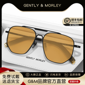 GM设计师款 双梁金属太阳镜男飞行员开车茶色墨镜女大框 2025年新款