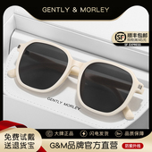 显脸小高级感太阳眼镜男防紫外线白框近视 韩版 GM墨镜女款 2026新款