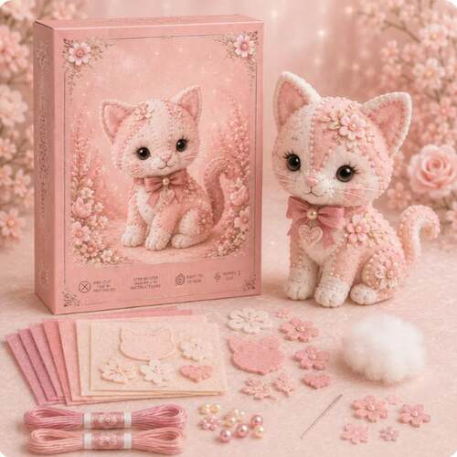 Pink Forest Friends DIY Felt Patchwork粉色森林伙伴DIY拼布