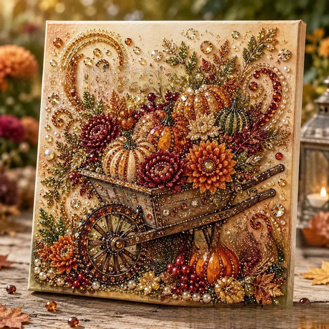 新款3D秋景Autumn Pearl Painting Kit绘画珍珠画DIY工具包