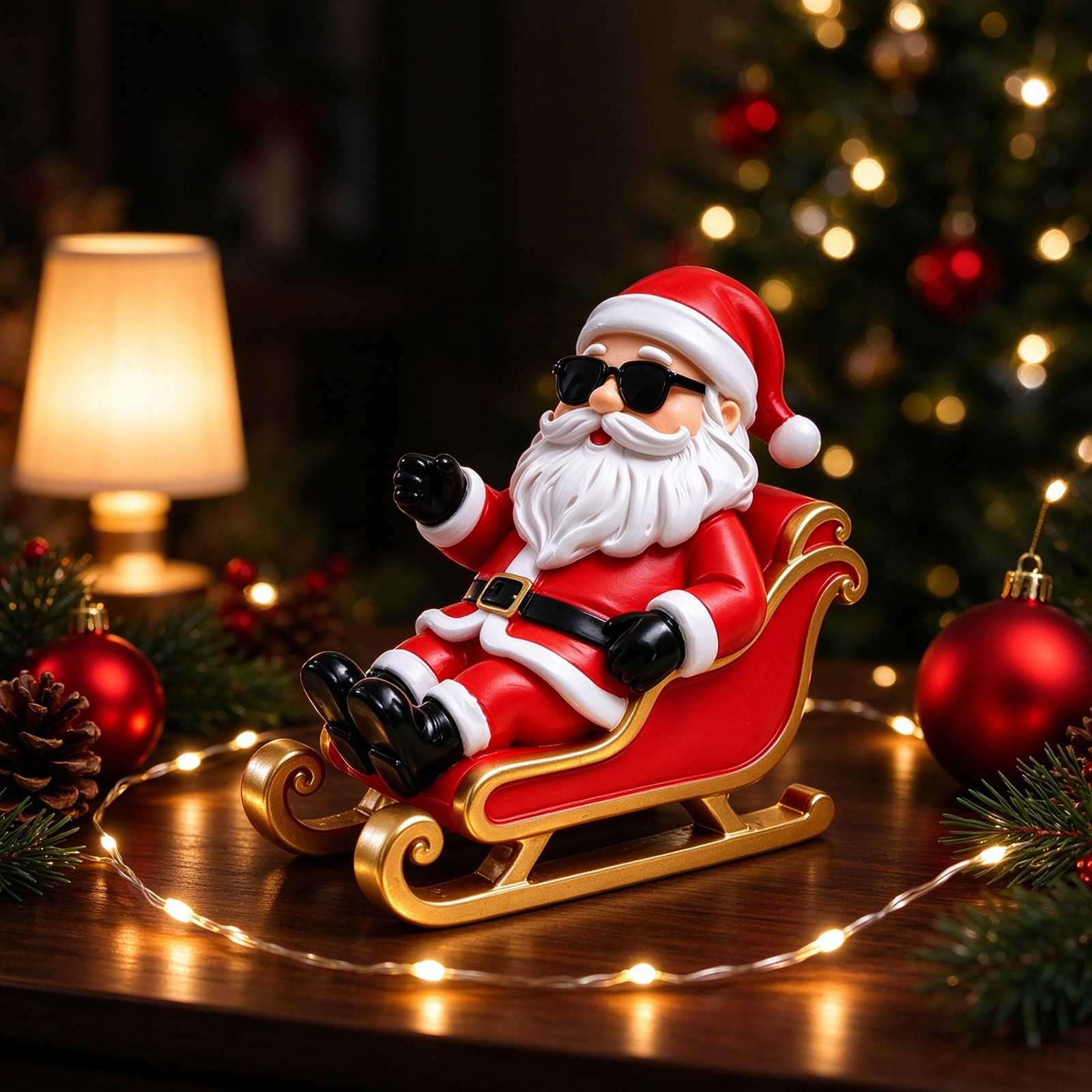 新品Santa's sleigh圣诞老人雪橇树脂工艺创意家居装饰品摆件