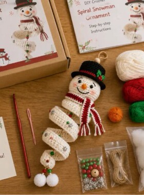 个性新品 Crochet Snowman Door Hanger 圣诞DIY钩织雪人悬挂装饰