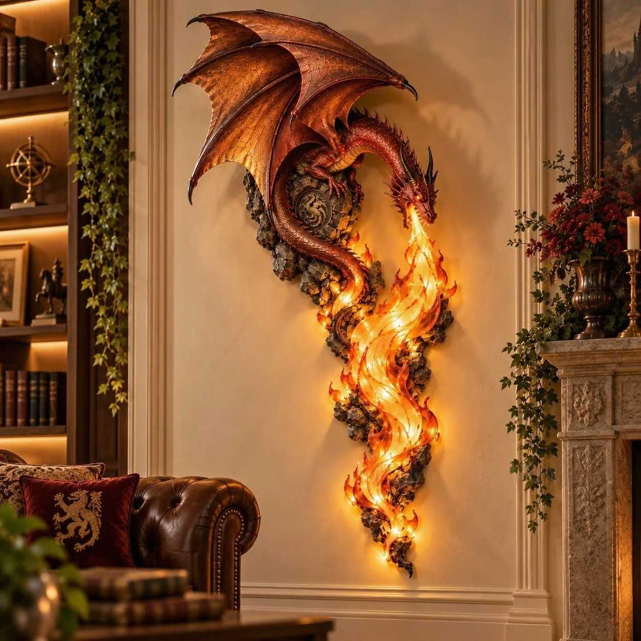 新款 Dragonfire Guardian Wall Sconce 龙火守护者壁灯装饰