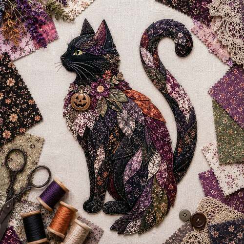 个性 Halloween Patchwork Scrap Fabric DIY Kit 万圣节DIY拼布