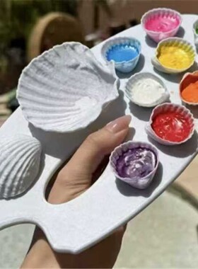 亚马逊式新可爱创新设计款Sea Shell Painting绘画调色板