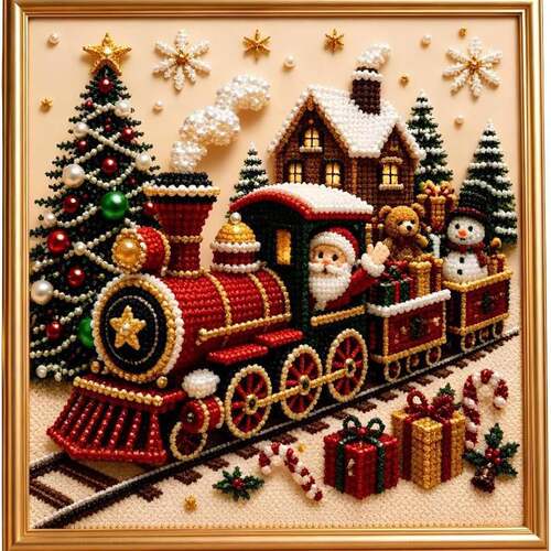 创新设计时尚新款Christmas Wall Art Kit 3D珍珠圣诞画墙饰