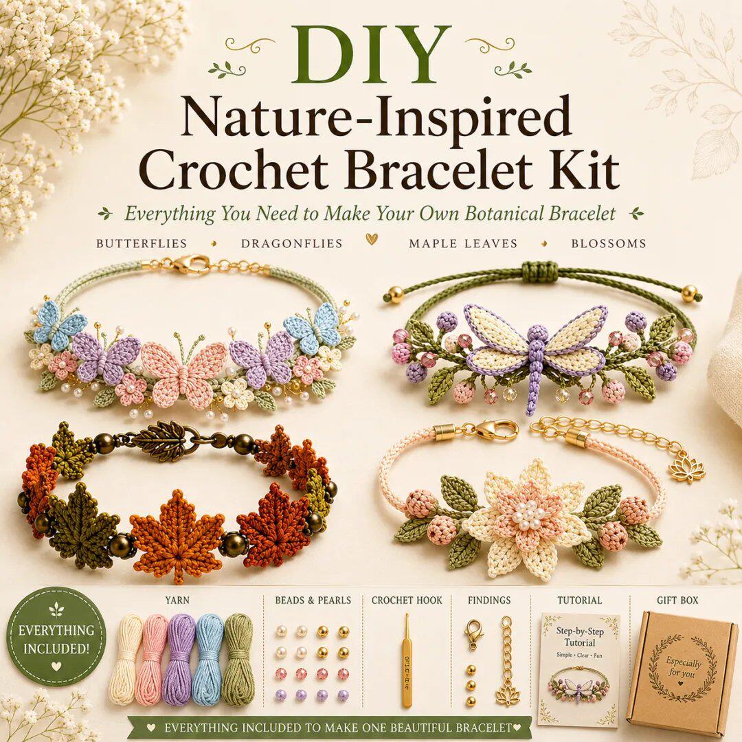 新品DIY Nature-Inspired Crochet Bracelet Kit