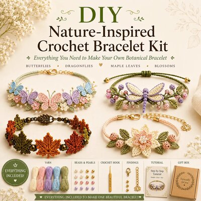 新品DIY Nature-Inspired Crochet Bracelet Kit