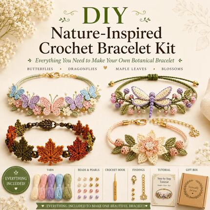 新品DIY Nature-Inspired Crochet Bracelet Kit