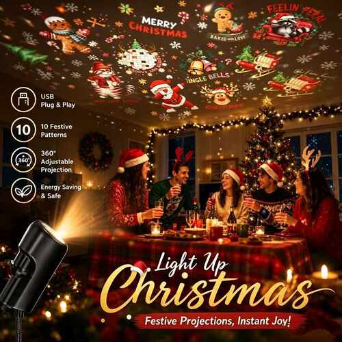 Plug‑and‑Play HD Christmas Projector 圣诞投影灯