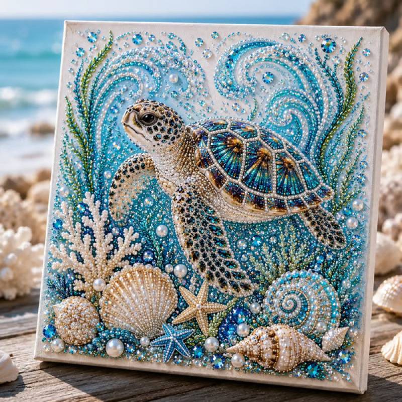 亚马逊Ocean Theme Pearl Art DIY Kit海洋3D钻石画珍珠艺术DIY