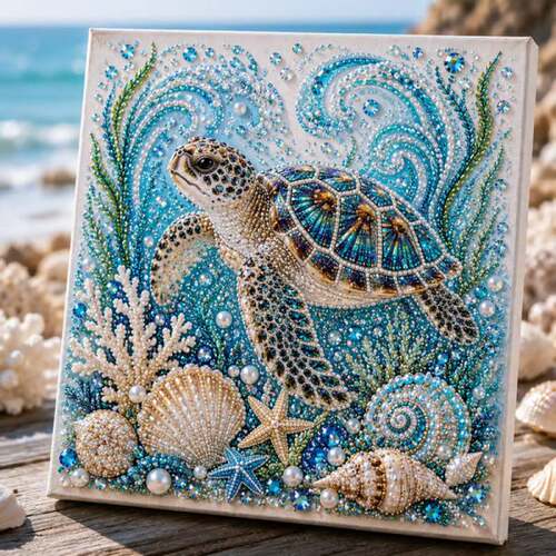 亚马逊Ocean Theme Pearl Art DIY Kit海洋3D钻石画珍珠艺术DIY