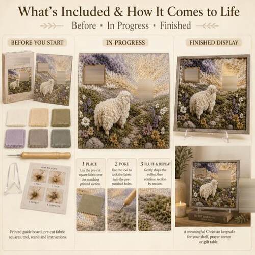 新品 3D Christian Fabric Poke Art Kit信仰针织DIY布艺艺术套装