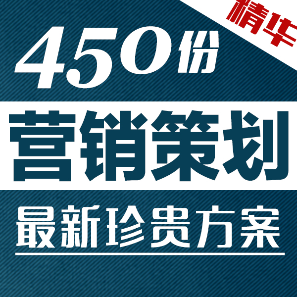 新版450份珍贵营销策划 品牌传播 市场推广方案大型活动组织方