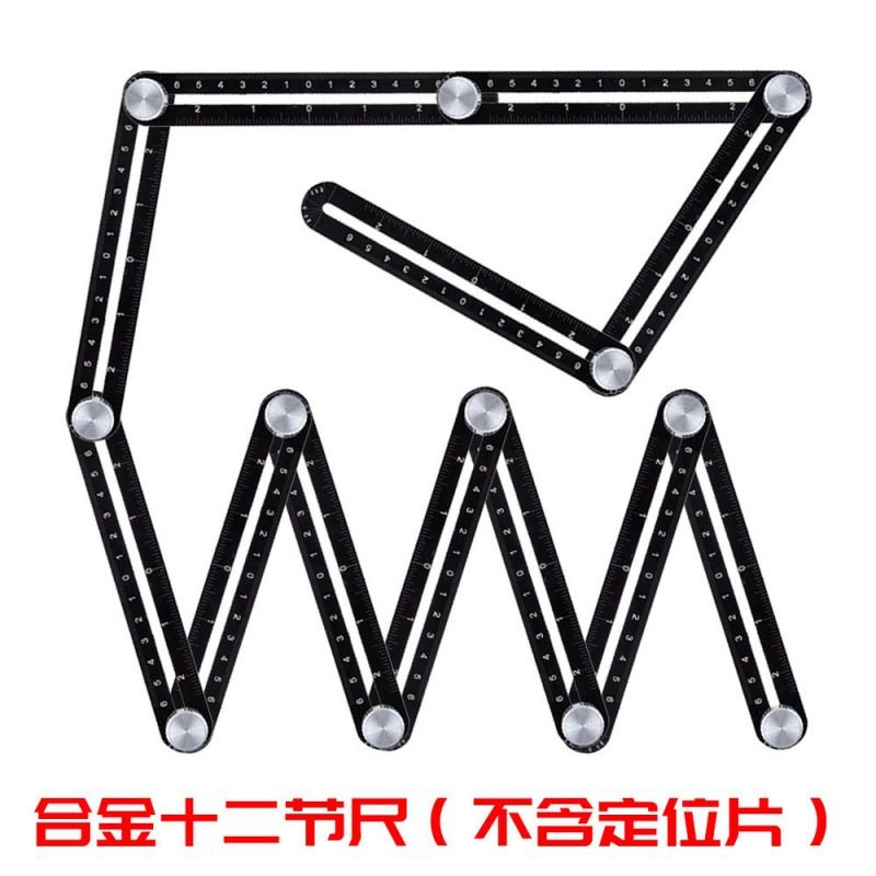 贴瓷砖神器量角器六折尺瓦工开孔定位器铺地砖角度尺万向取形尺子 - 实物图