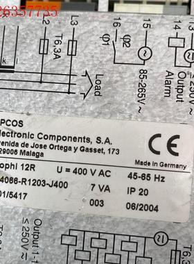 德国PROPHI 12R功率因子控制器EPCOS点(议价)