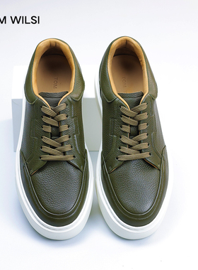 TOM  WILSI【鹿皮】男鞋2025新款休闲鞋春秋增高透气真皮男士板鞋