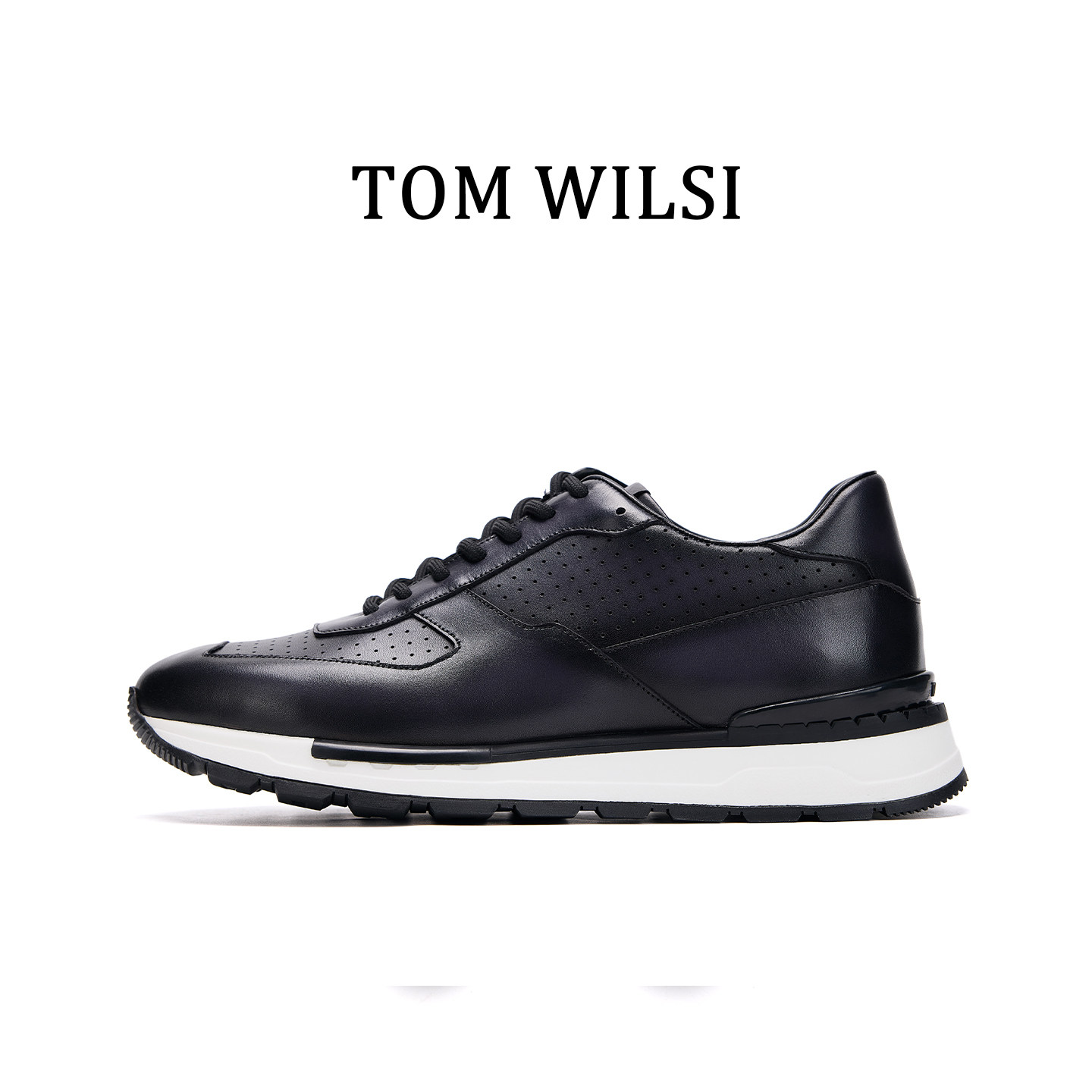TOM WILSI男士休闲鞋夏季2026新款真皮透气商务高端轻便软底单鞋