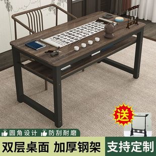 双层书法桌书画桌家用写字桌学习桌电脑桌机构培训桌办公桌上课桌