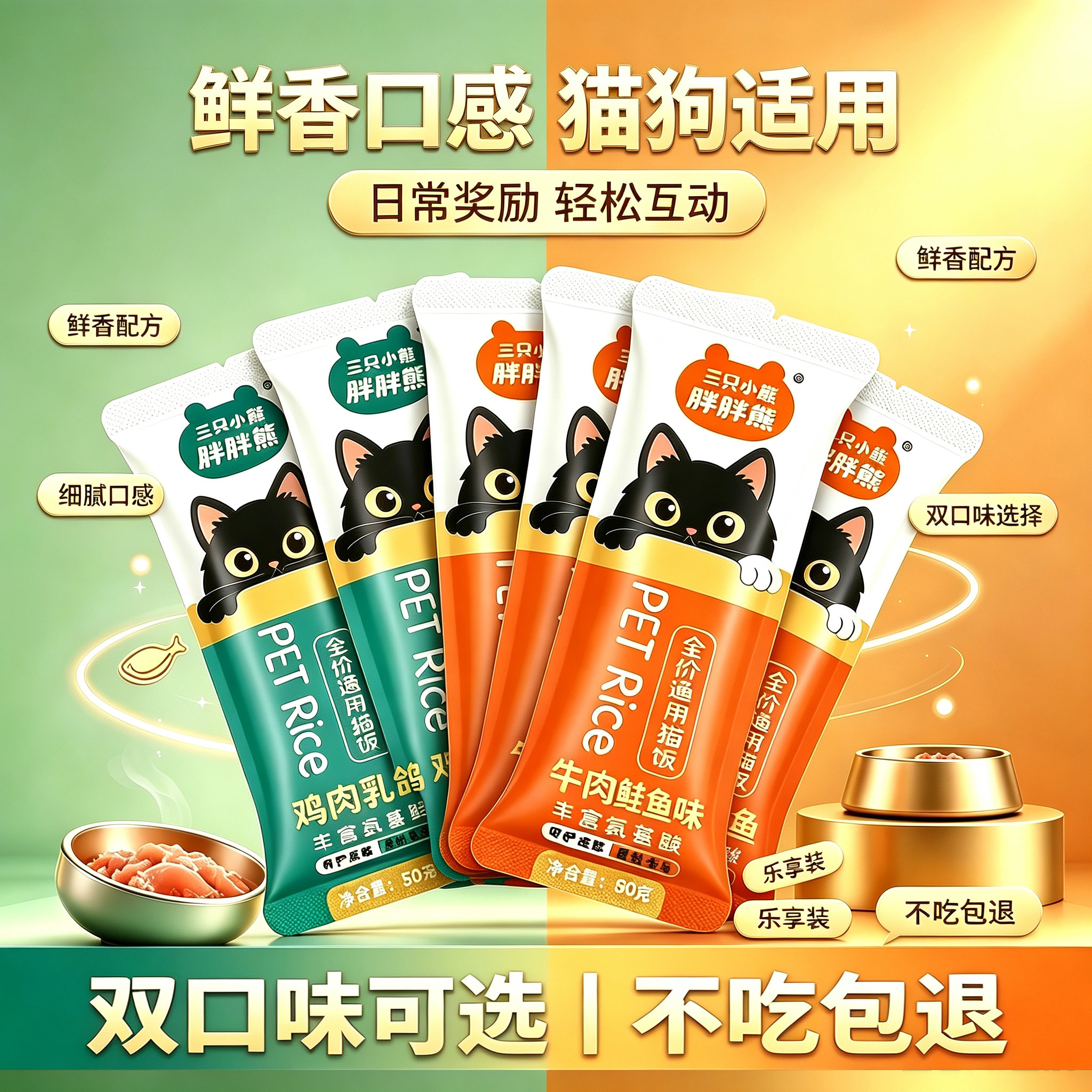 猫零食猫饭湿粮猫罐头鱼肉鸡肉羊奶零食猫条营养猫犬高汤猫咪零食
