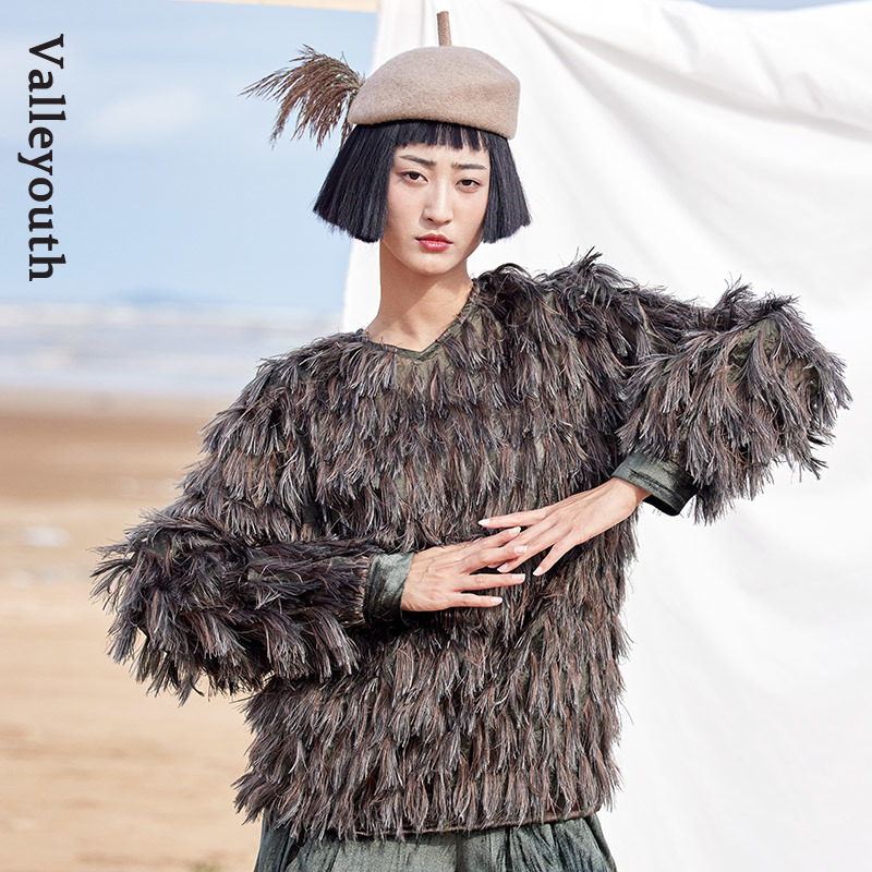 山谷少年流苏羽毛宽松复古衬衫