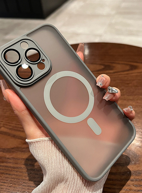 umj适用于iPhone17proMax手机壳磨砂钛灰色16苹果15/14pro磁吸新款13简约高级12全包镜头膜保护套男女防摔Air