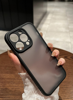 umj适用于iphone17pro手机壳软边硬背板16pm高级磨砂黑磁吸充电15pro苹果14proMax半透明12保护套13男女款Air