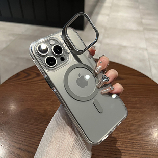 umj适用于iPhone17pro手机壳折叠镜头支架16加厚防摔15proMax苹果14plus磁吸无线充电14新款 13透明保护套男女