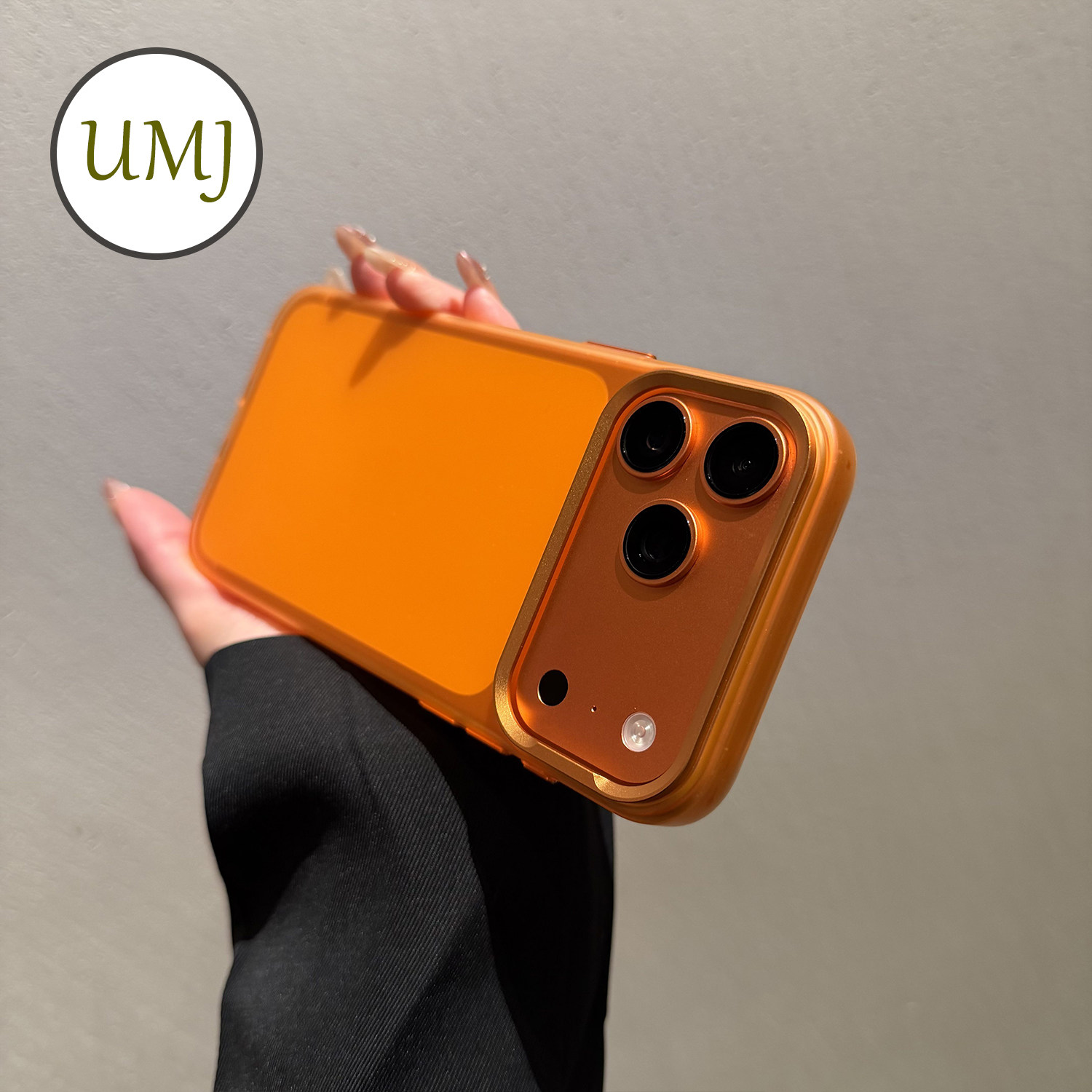 【金属镜框】umj适用于iphone17ProMax手机壳苹果17pro肤感磨砂17新款高级感橙色17pm全包防摔大孔保护套男女