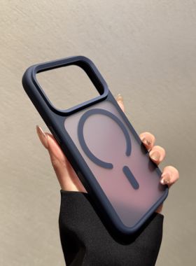 【磨砂深蓝色】umj适用于iphone17ProMax手机壳苹果17pro新款17p磁吸无线充电17简约纯色17pm全包保护套男女