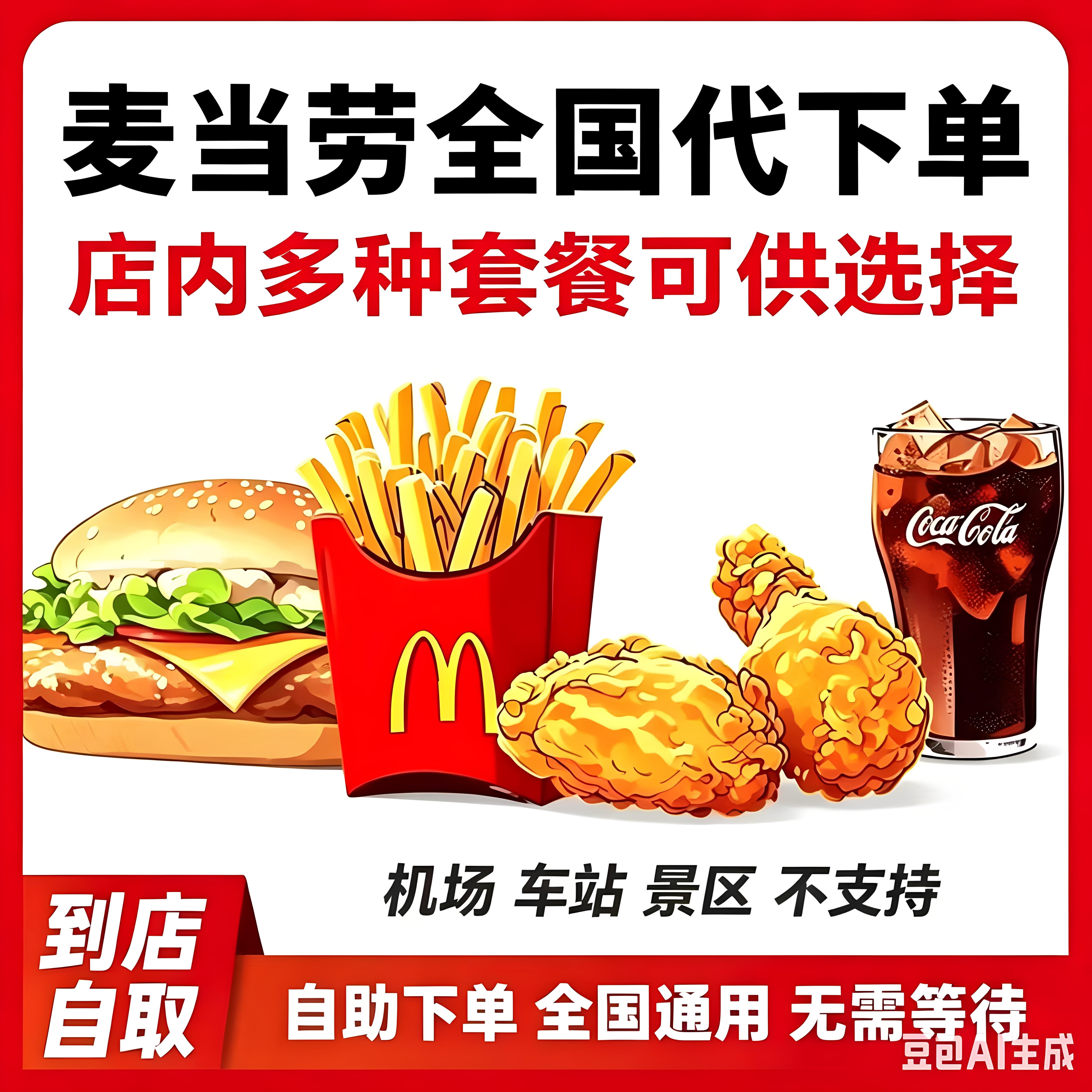 麦当劳板烧四件套代下单全国通用图片