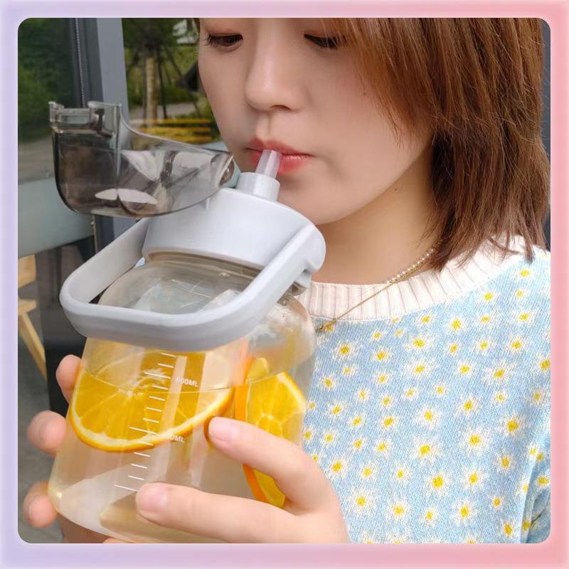 3YK便携刻度带吸管玻璃杯大容量1000毫升耐高温女士夏季大肚水杯