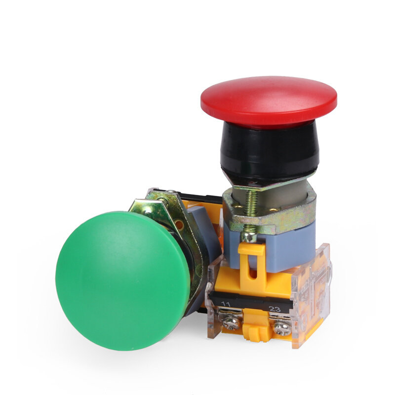 LA39-11M蘑菇头按钮开关 自复位按钮开关 22mm急停开关按钮