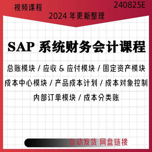 SAP系统财务会计视频课程全套实操培训教程SAPFICO前台操作课程