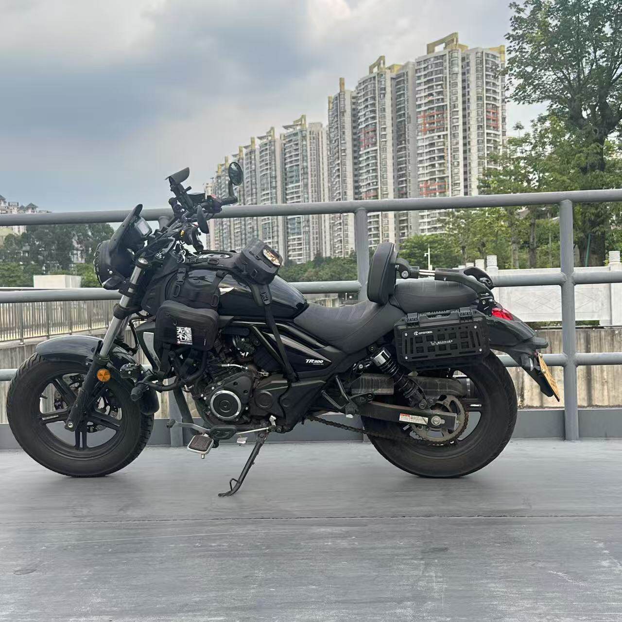 适用豪爵TR300PLUS TR300快拆多功能扩展战术边包 摩托车后边尾箱
