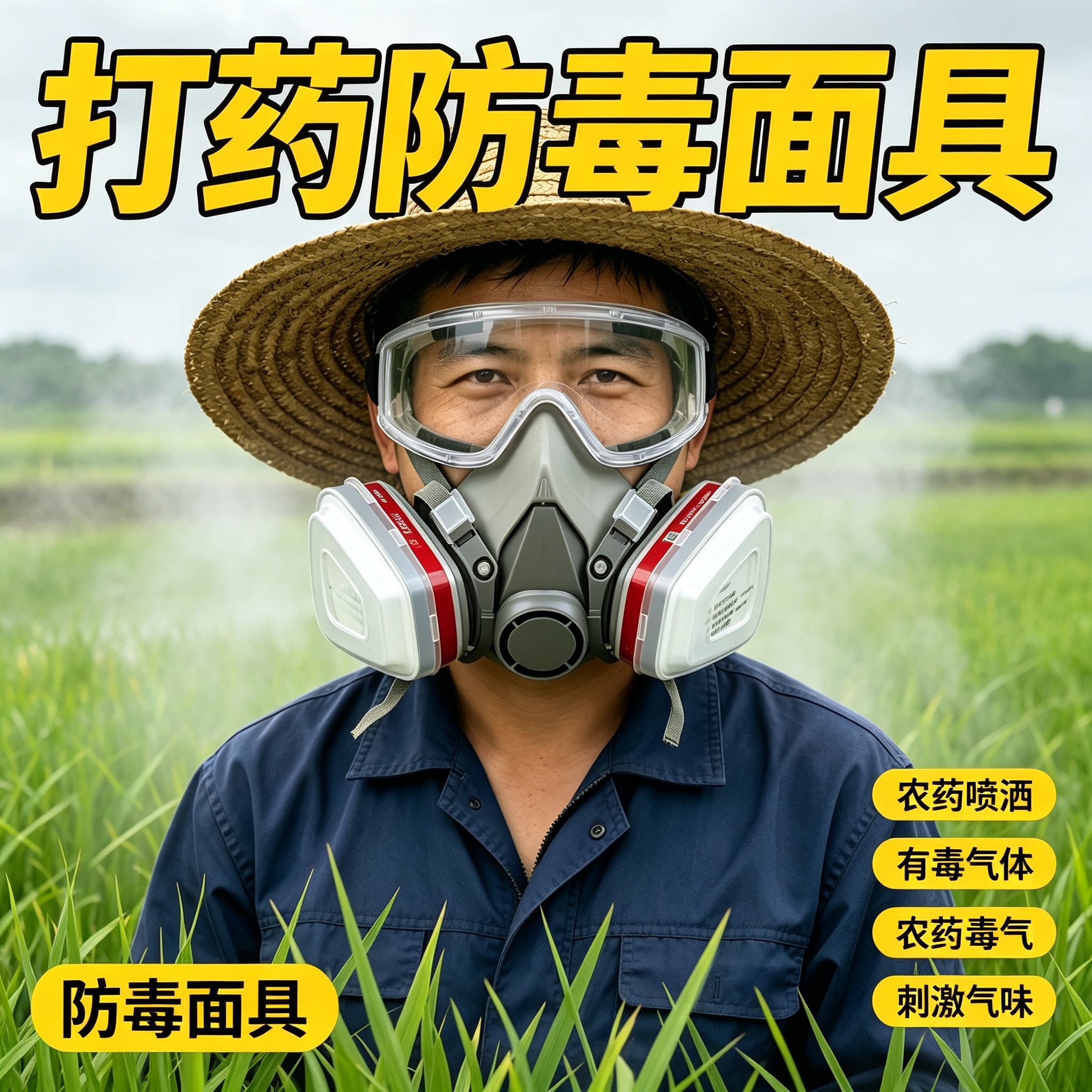 防毒面具打药专用粉尘生化自吸实