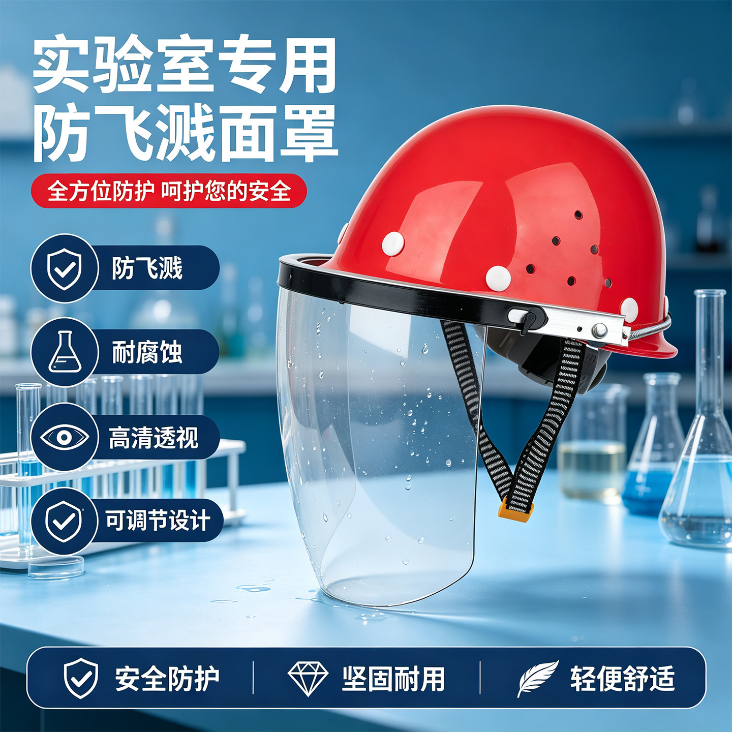 实验室化工喷溅防酸碱面罩防护