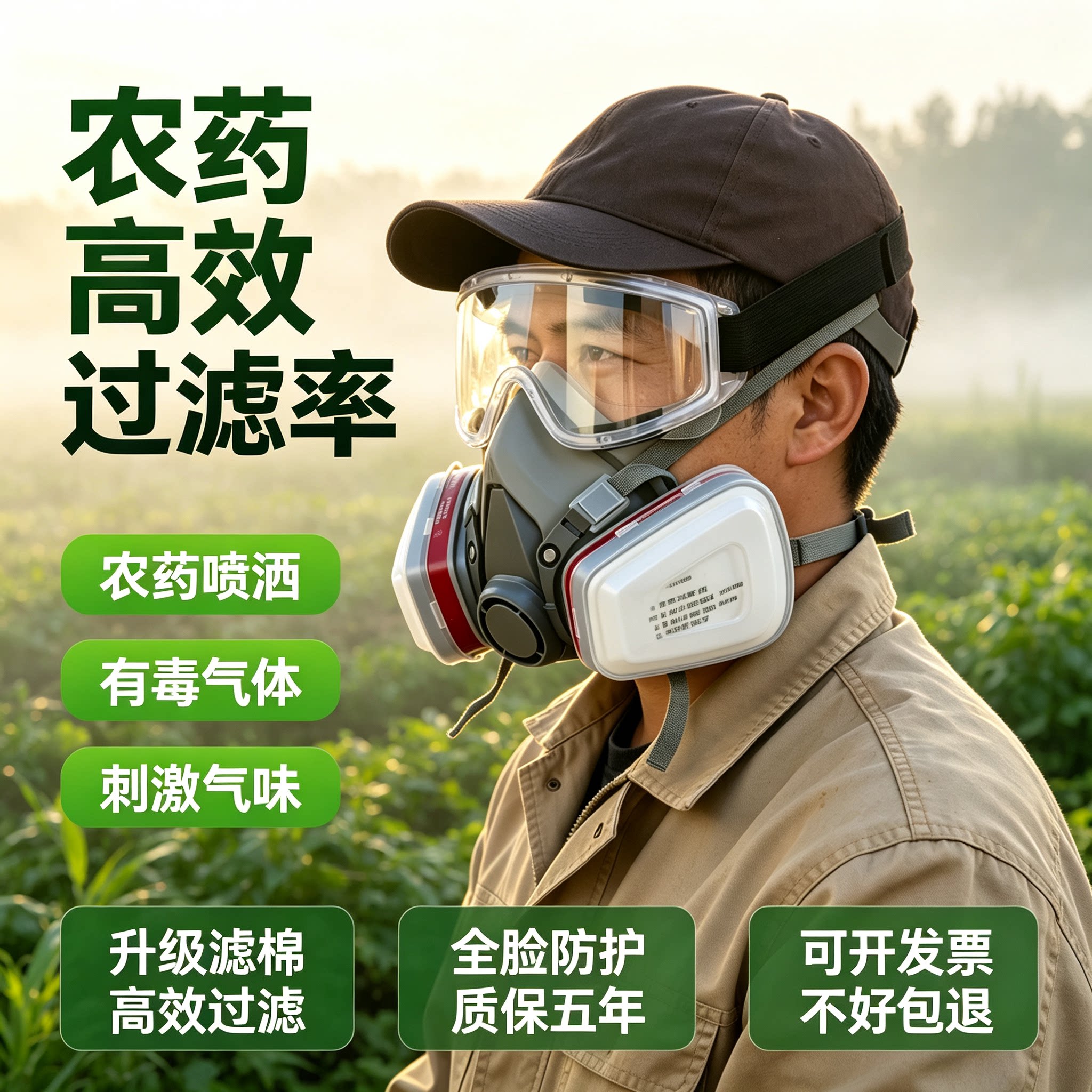 防毒面具打农药自吸工业放毒生化