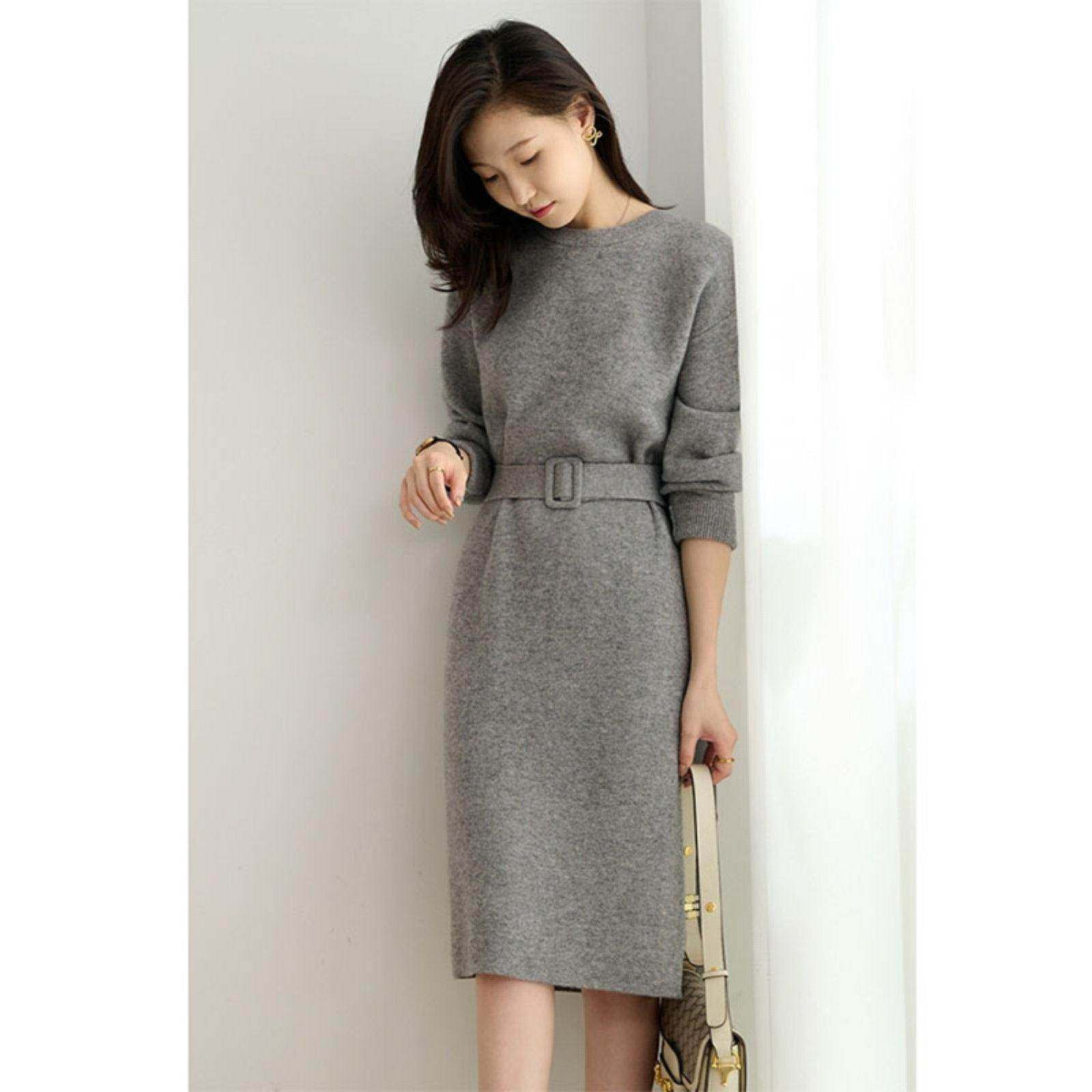 MUAMY秋冬新款港味覆古高端名媛气质简约通勤系带收腰针织连衣裙,女装/女士精品,连衣裙,淘宝优惠券,粉丝福利购,淘宝优惠卷