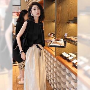 网红炸街职业阔腿裤 FAshi 女装 2025夏装 两件套 搭配一整套流行时尚