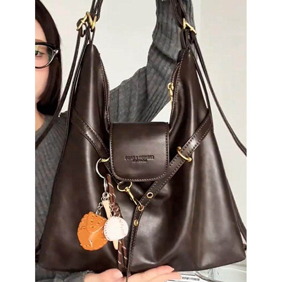 大容量托特背包包女式2025新款通勤轻奢小众高级感双肩斜挎两用包