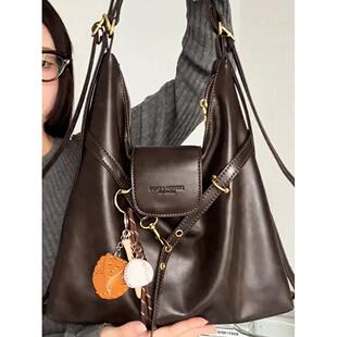 大容量托特背包包女式2025新款通勤轻奢小众高级感双肩斜挎两用包