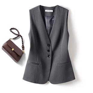 2025春秋新款灰色西装马甲女修身收腰显瘦无袖气质背心高级感坎肩